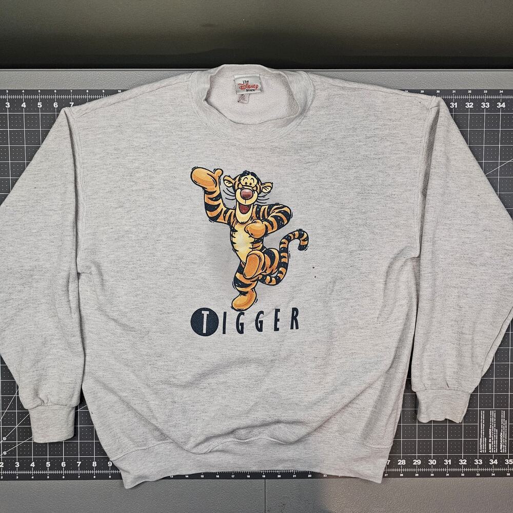 Vintage Tigger Sweatshirt Large Disney USA Made 90s Y2K Streetwear Pooh Cartoon